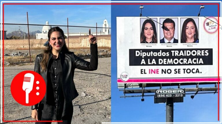Diputada Andrea Chávez denuncia que la oposición mandó colocar espectaculares acusándola de haber reformado al INE