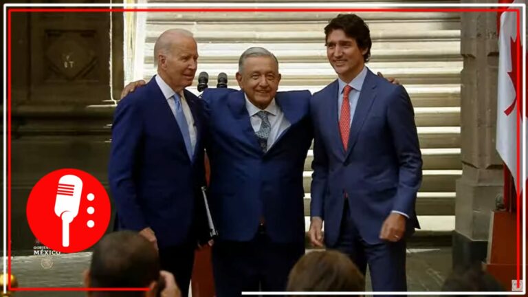 Andrés Manuel López Obrador, Joe Biden y Justin Trudeau dan mensaje desde Palacio Nacional