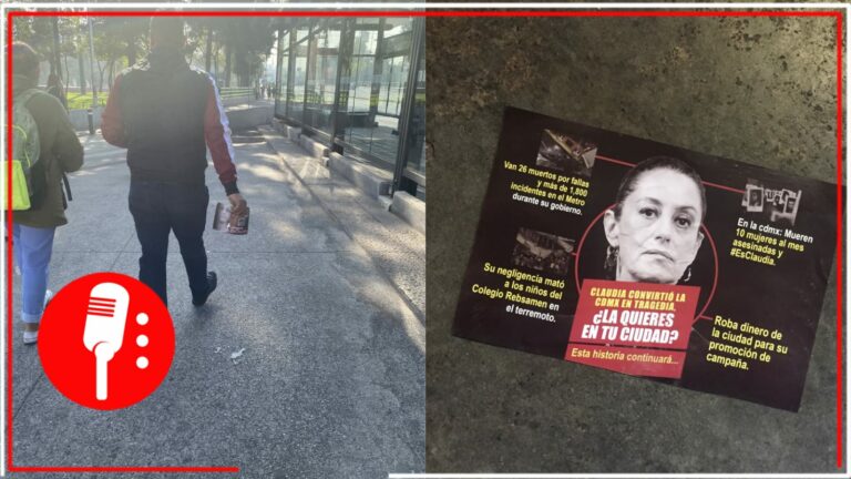 Denuncian repartición de propaganda contra Claudia Sheinbaum en distintos puntos de la CDMX