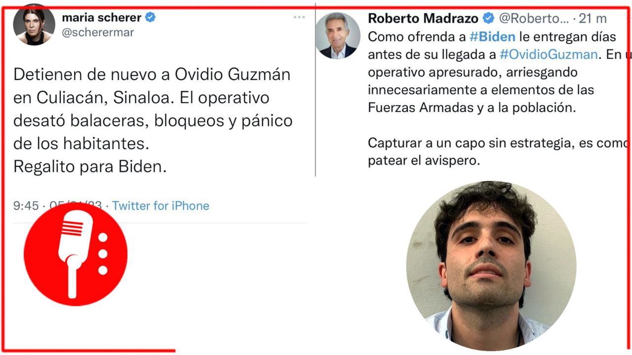 Tras la detención de Ovidio Guzmán, derechistas comienzan su “nado sincronizado” y atribuyen el logro a Biden; tuiteros los tunden