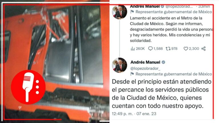 Mis condolencias y mi solidaridad: se pronuncia AMLO tras accidente en el Metro de la CDMX