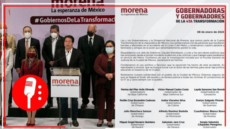 Dirigencia, gobernadoras y gobernadores de la 4T se solidarizan con víctimas y familiares afectados tras accidente en el Metro de la CDMX