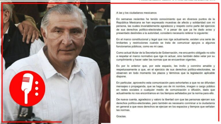 Adán Augusto pide que no se haga propaganda con su nombre e imagen en respeto a tiempos electorales