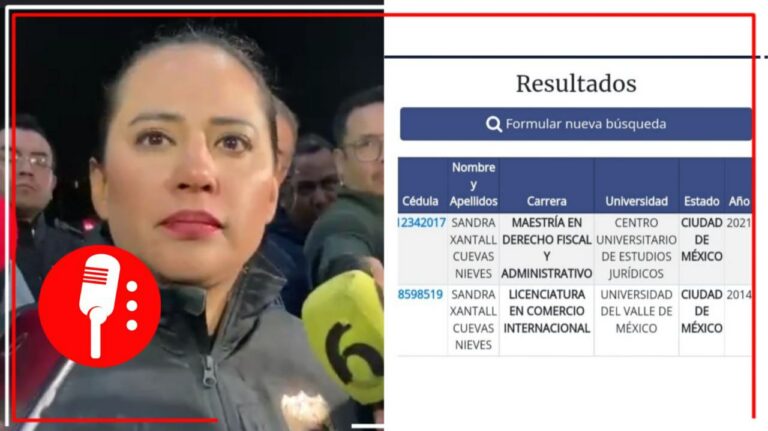 Registro Nacional de Profesiones muestra que Sandra Cuevas tiene una licenciatura, una maestría y ningún doctorado