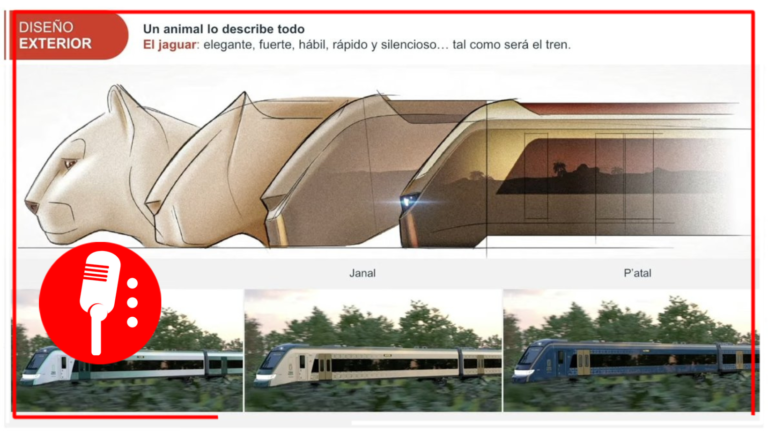 Diseño del Tren Maya: los vagones armonizan con la naturaleza y están relacionados con la cultura Maya