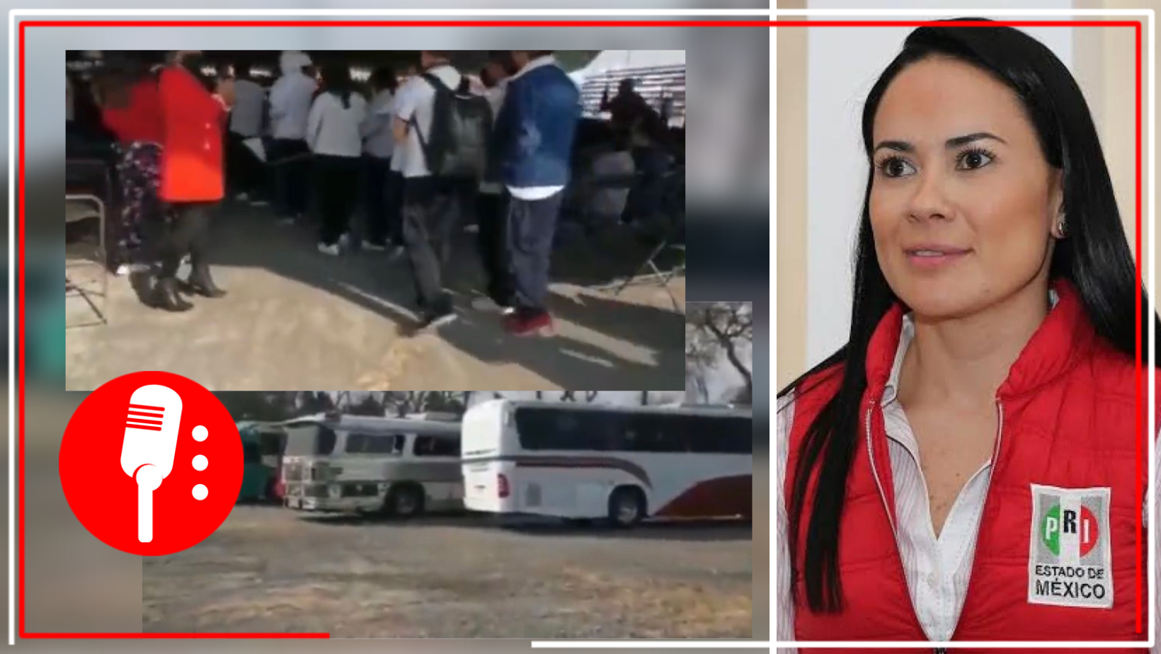 Denuncian acarreo de estudiantes de preparatoria a evento de Alejandra del Moral en Metepec