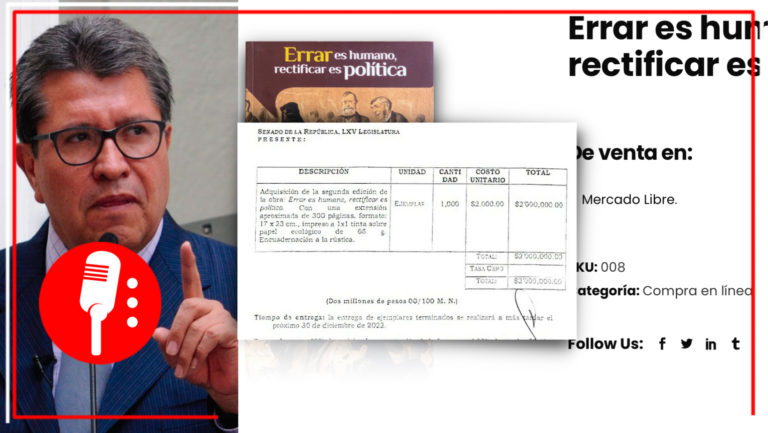 Ricardo Monreal compró su propio libro por 2 millones de pesos con el recursos del Senado