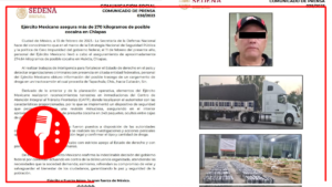 Ejército mexicano asegura más de 270 kilogramos de posible cocaína en Chiapas