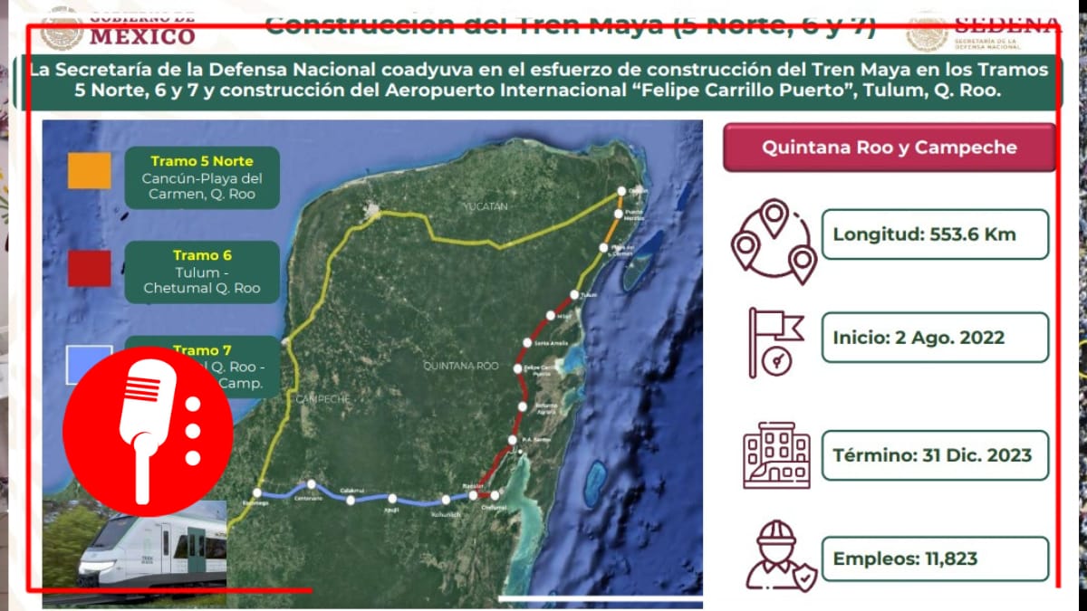 Avances en la construcción del Tramo 5 norte, 6 y 7 del Tren Maya