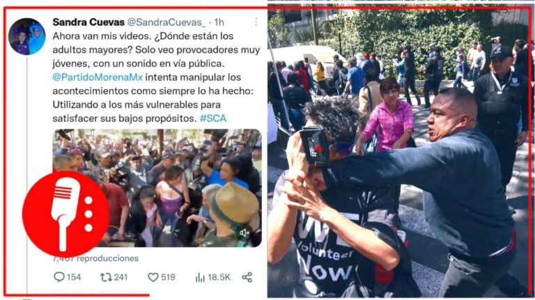 “Ahora van mis videos”: Sandra Cuevas trata de justificar represión por parte de sus golpeadores contra manifestantes