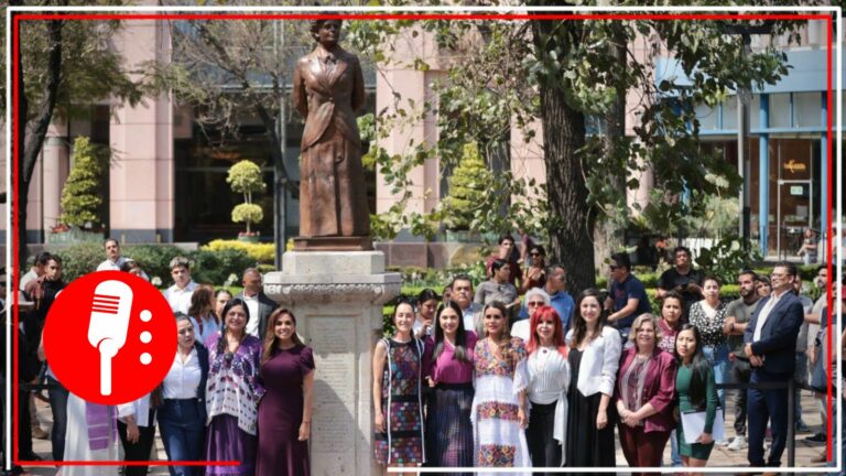 Claudia Sheinbaum y cinco gobernadoras de Morena develan estatua de Dolores Jiménez y Muro en el Paseo de las Heroínas