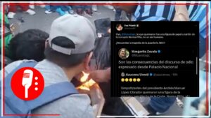 Derecha arde tras quema de piñata de la Ministra Norma Lucía Piña