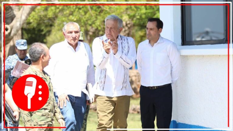 Acompaña Adán Augusto a AMLO durante recorrido de supervisión del Tren Maya en Mérida