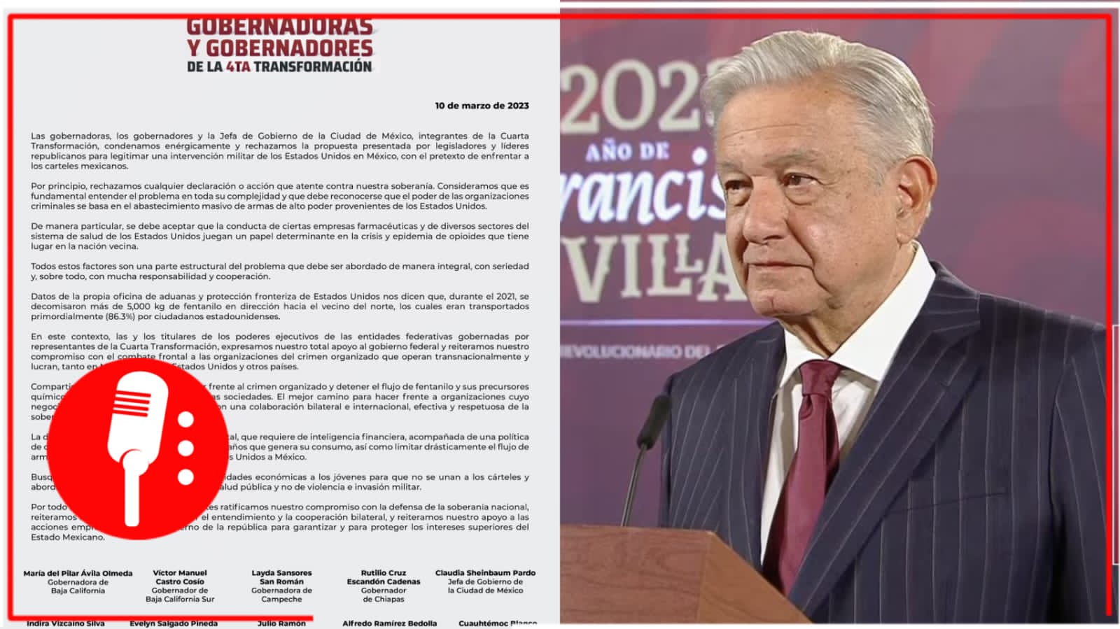 Gobernadores de Morena rechazan propuesta de republicanos de legítimar una intervención militar en México