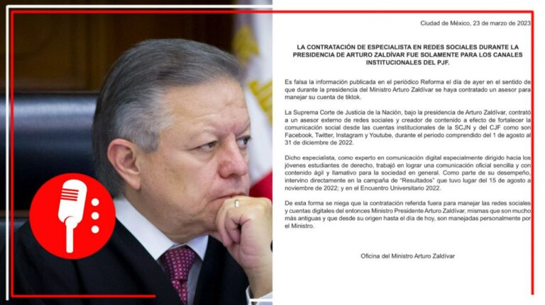 Arturo Zaldívar desmiente al Reforma; no se contrató a nadie para manejar su Tiktok y menos se pagó del erario