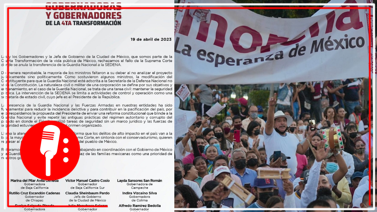 Gobernadores y la Jefa de Gobierno de la CDMX rechazan fallo de la Suprema Corte de anular transferencia de la GN a la Sedena