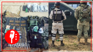 GN, Ejército Mexicano y Guardia Civil aseguran material bélico, camionetas y motocicletas, en Michoacán