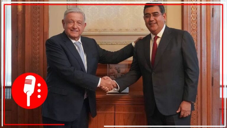 AMLO se reúne con Sergio Salomón Céspedes, gobernador de Puebla