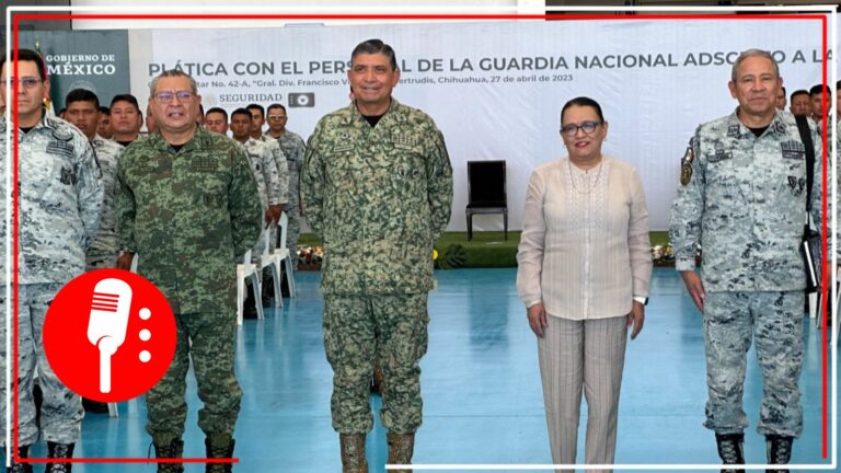 Rosa Icela Rodríguez y Luis Cresencio Sandoval se reúnen con elementos de la Guardia Nacional de cuatro estados