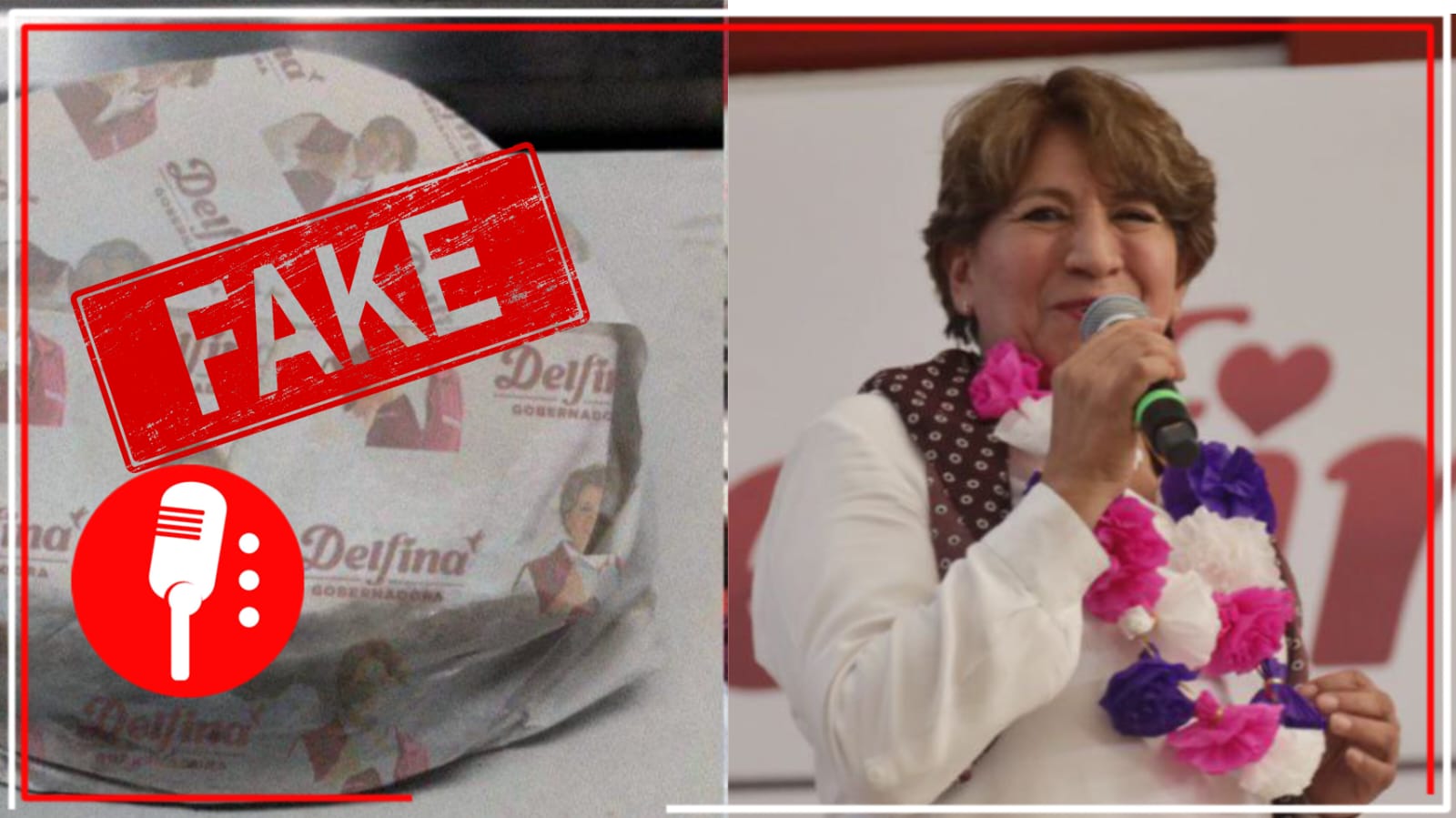 Falso que Delfina Gómez reparta kilos de tortillas con su imagen; la imagen claramente ha sido alterada (FOTOS)