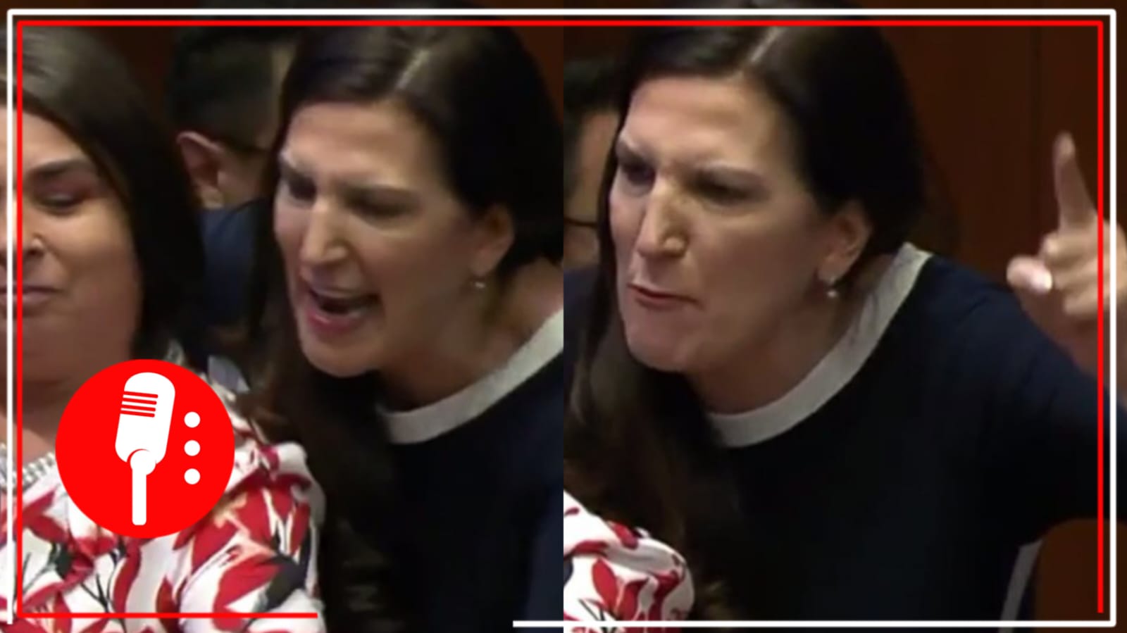 Kenia López Rabadán trata de arrebatar el micrófono al senador Eduardo Ramírez (VIDEO)