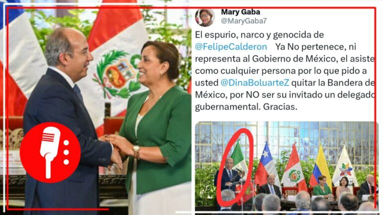 Entre espurios te veas: Dina Boluarte recibe en Perú a Calderón y lo trata como si fuera funcionario de México