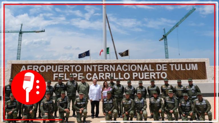 AMLO reconoce trabajo de la ingeniería civil-militar y de los obreros mexicanos en visita a la construcción del aeropuerto de Tulum