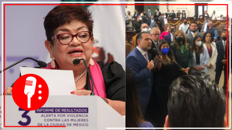 Panistas arman escándalo afuera del Congreso capitalino tras aprobación de ratificación de Ernestina Godoy