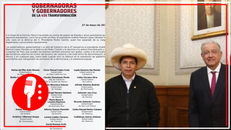 Gobernadores y gobernadoras de Morena refrendan su apoyo al presidente López Obrador en defensa de Pedro Castillo, primer mandatario legítimo de Perú
