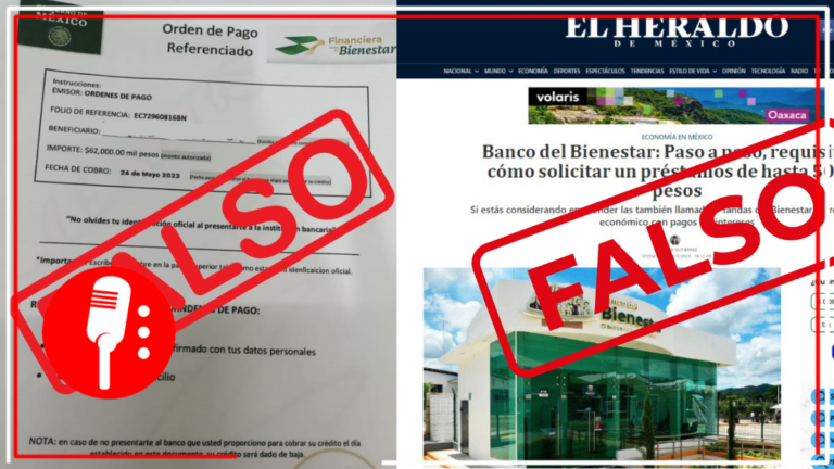¡No caigas! Otra más de los medios; difunden notas falsas sobre supuestos préstamos que otorga el Banco del Bienestar