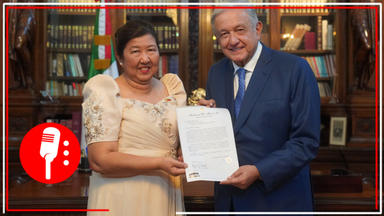 AMLO recibe cartas credenciales de siete embajadores de distintos países