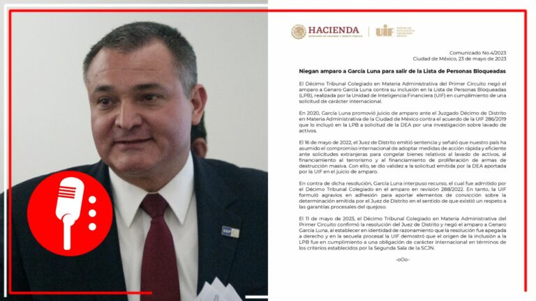 Niegan amparo a García Luna; la UIF mantendrá sus cuentas bloqueadas
