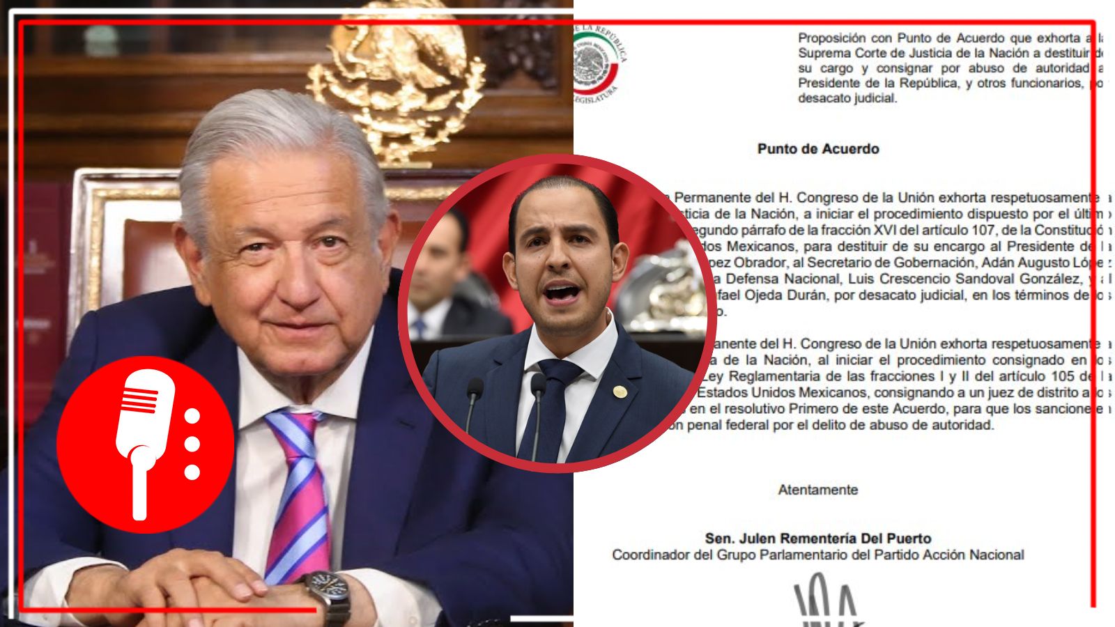PAN pide a la SCJN que AMLO y Adán Augusto sean destituidos por presunto desacato judicial