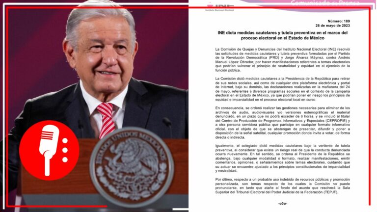 INE ordena bajar mañanera de AMLO por interferir en las elecciones de Edomex