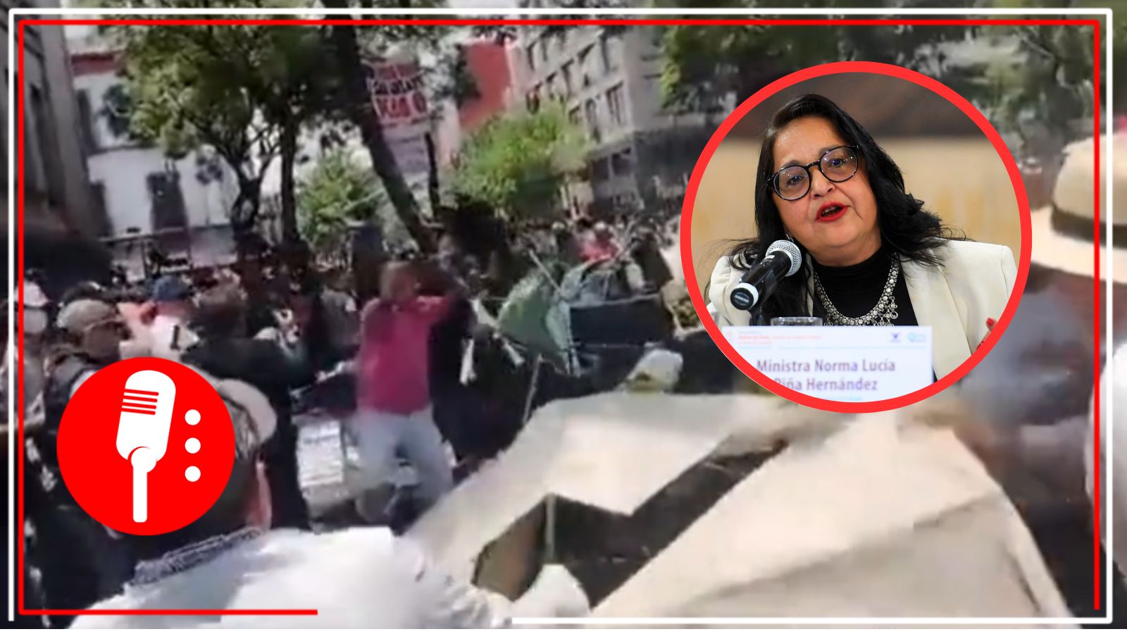 Militantes de la derecha agreden a manifestantes del plantón a las afueras del SCJN