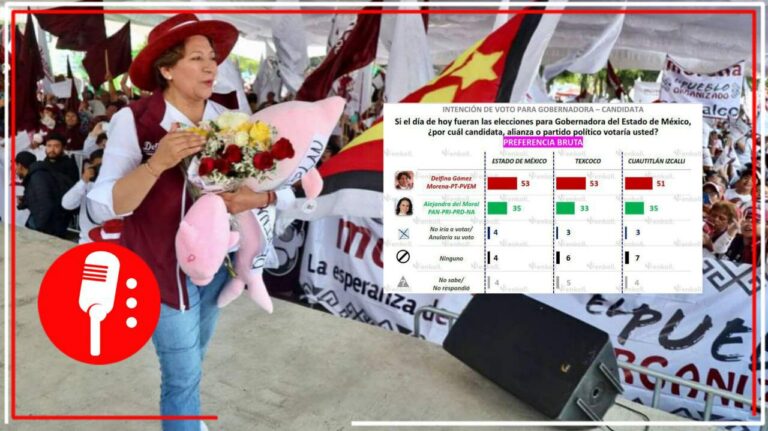 Delfina supera por 20 puntos a Alejandra del Moral, incluso aventaja en Cuautitlán Izcalli, de donde es originaria la priista 