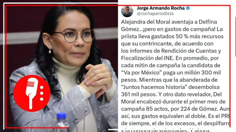 El mismo PRI de los excesos: Alejandra del Moral gasta en promedio 4.5 mdp al día y en un mes suma 136 mdp usados en su campaña