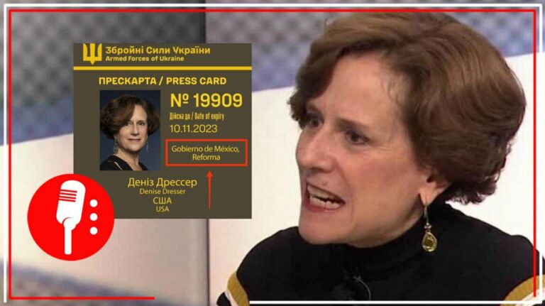 Falso que Denise Dresser represente al Gobierno de México; su credencial de prensa para reportar en Ucrania no fue emitida por las autoridades federales