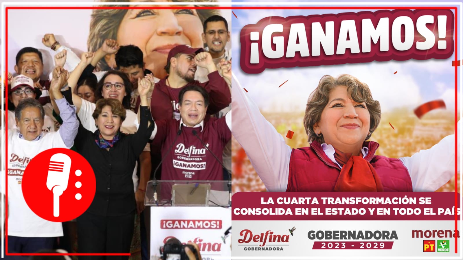 Mario Delgado anuncia que Delfina Gómez ganó la gubernatura; la maestra se declara vencedora