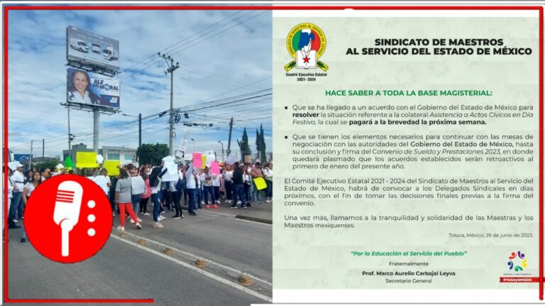 Del Mazo ya no pudo embolsarse el dinero, después de retrasos y manifestaciones ya les pagaron el retroactivo a los maestros del Edomex (FOTOS Y VIDEO)