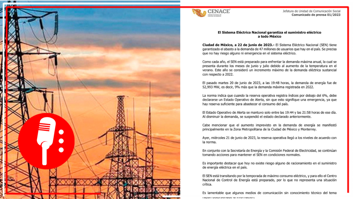 El Sistema Eléctrico Nacional garantiza el suministro de energía a todo México