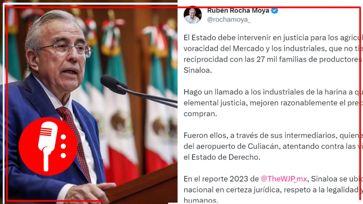 Rubén Rocha, gobernador de Sinaloa, exige a industriales de la harina que mejoren razonablemente el precio del maíz que compran