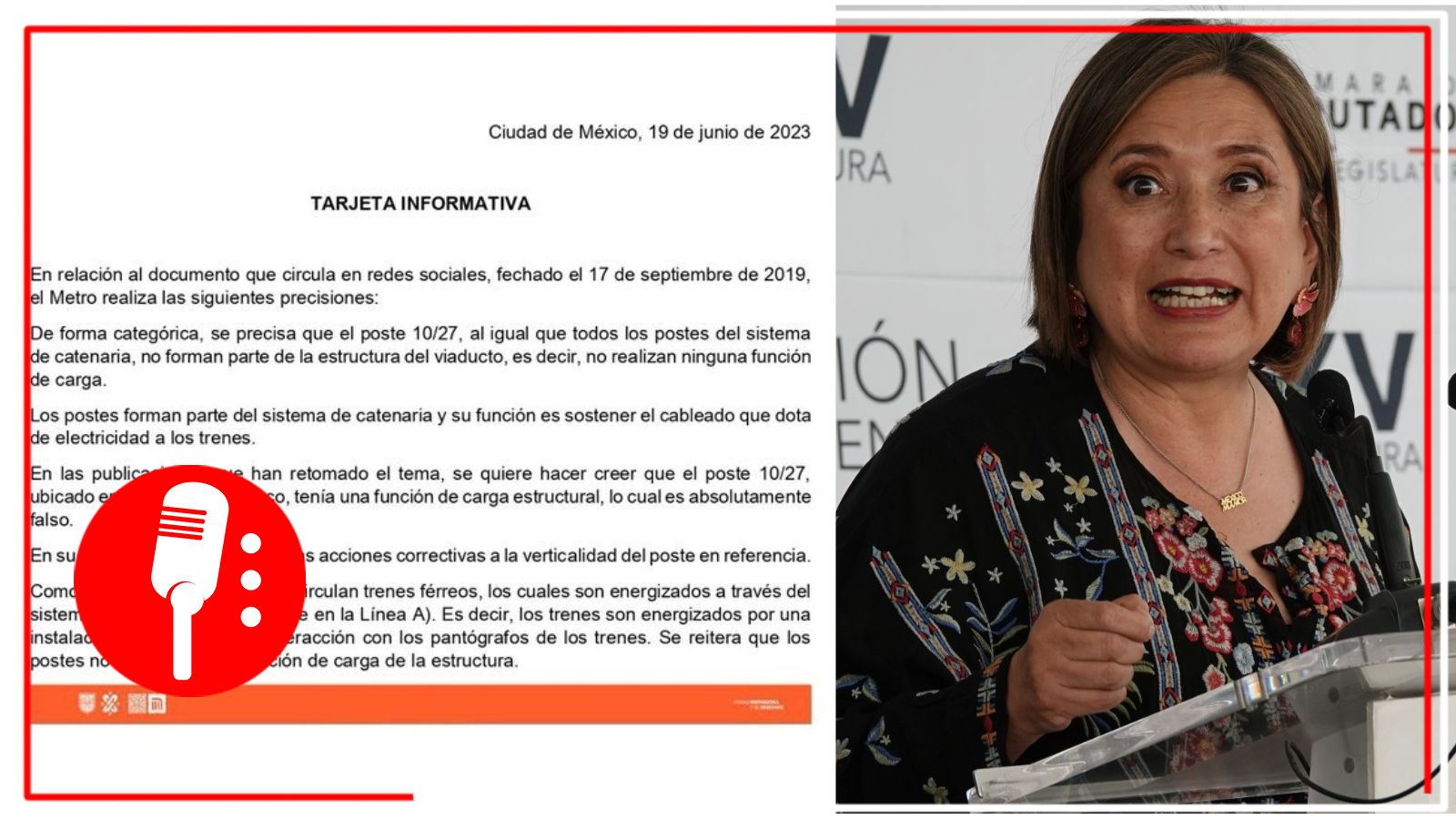 Metro desmiente a Xóchitl Gálvez y niega que movimiento de poste tenga relación con la L12