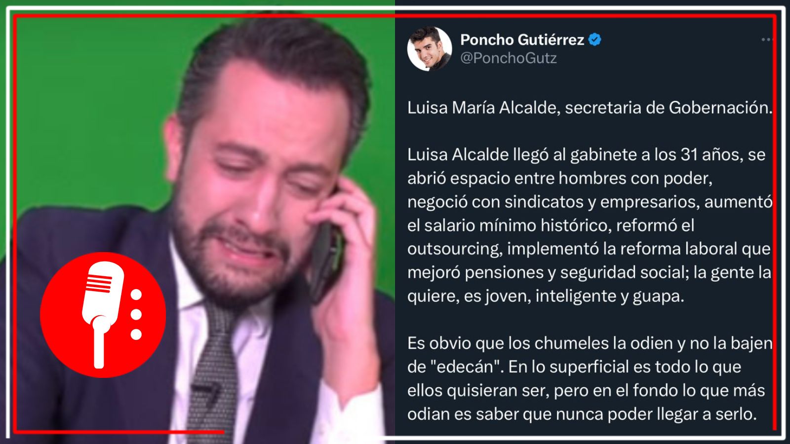 “Es todo lo que ellos quisieran ser”: Poncho Gutiérrez sale en defensa de Luisa María Alcalde tras comentarios clasistas de Chumel Torres