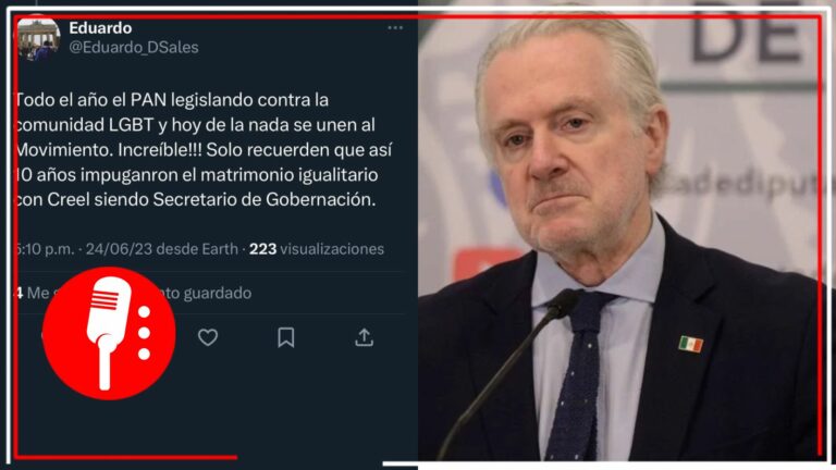 Santiago Creel manda menaje pro LGBT+; en redes lo llaman hipócrita porque su partido legisla contra la diversidad