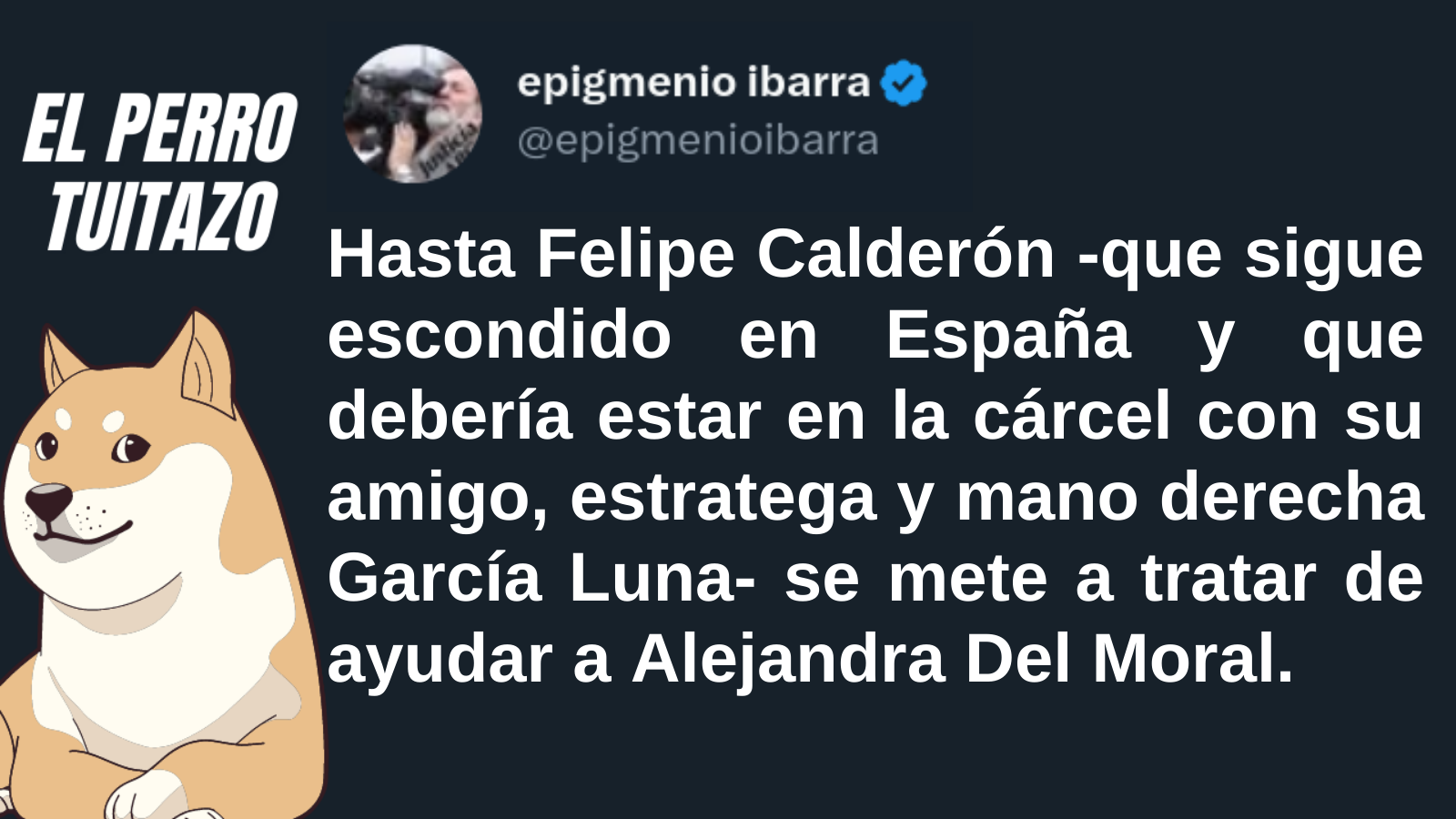 El Perro Tuitazo: Calderón trata de defender a Alejandra del Moral