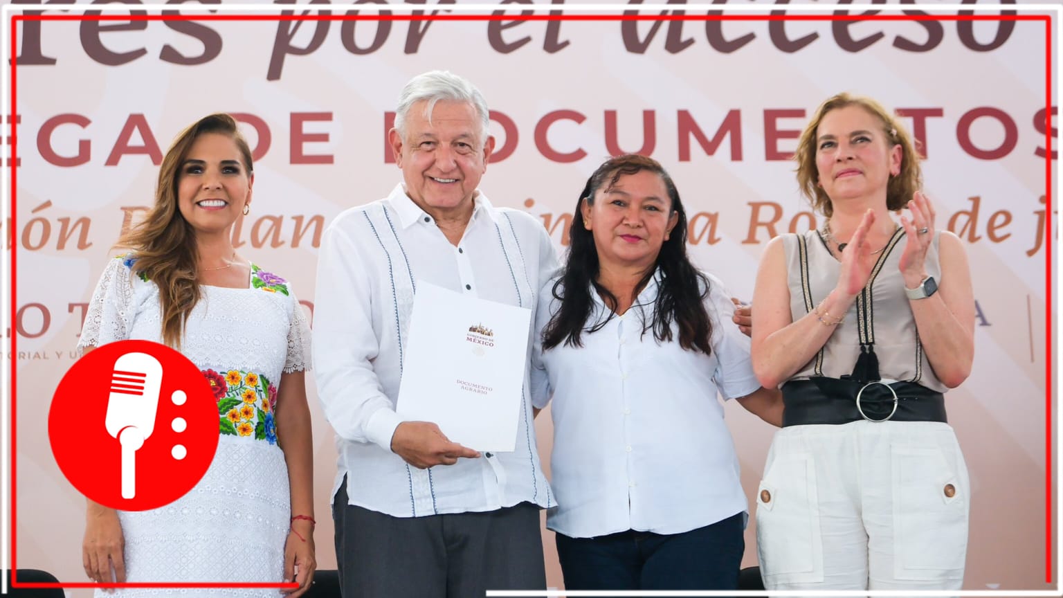 AMLO y Mara Lezama entregan documentos agrarios del programa “Mujeres por el Acceso a la Tierra”