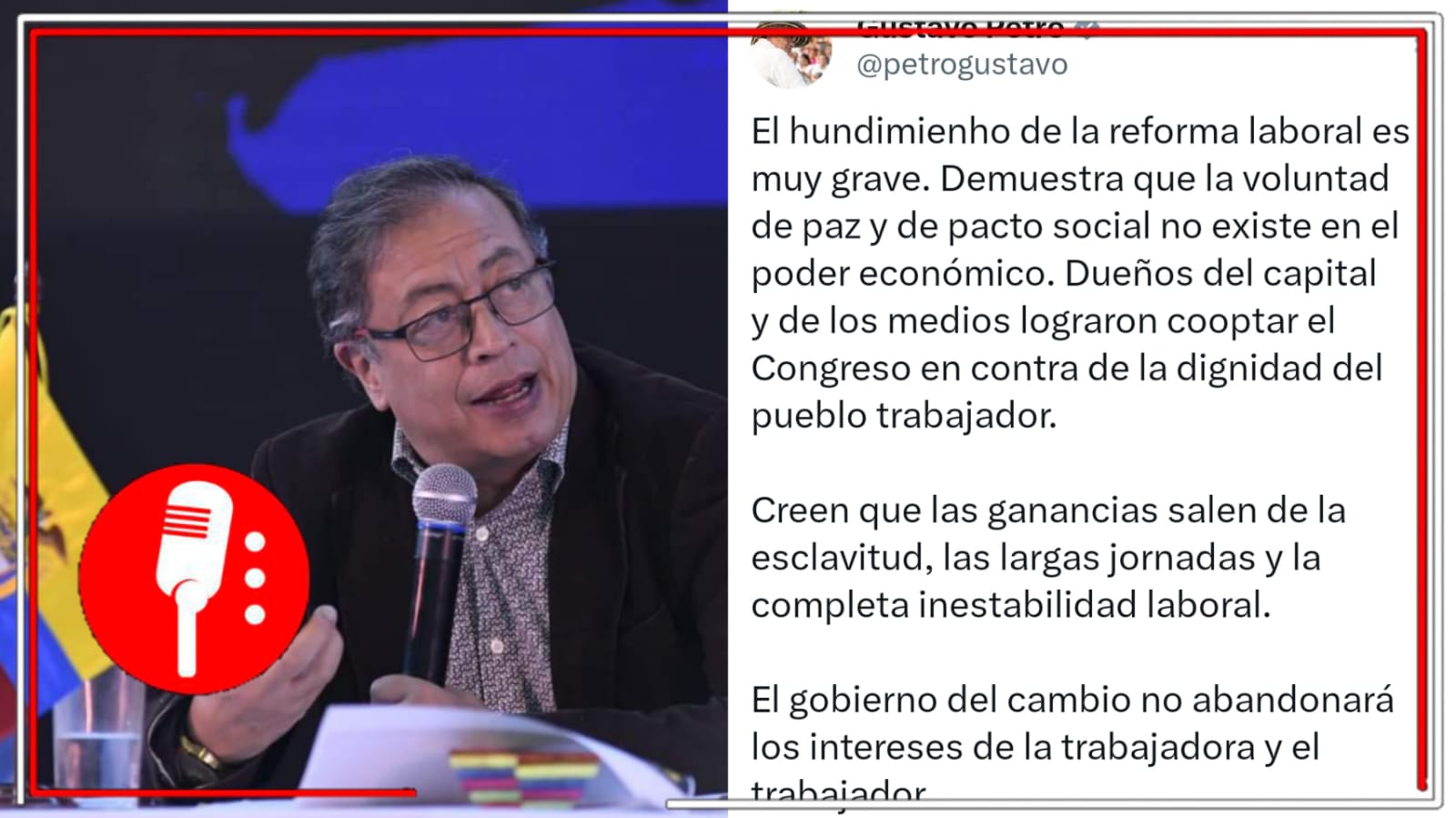 Petro cuestiona que empresarios y medios hayan frenado Reforma Laboral de Colombia (FOTOS)