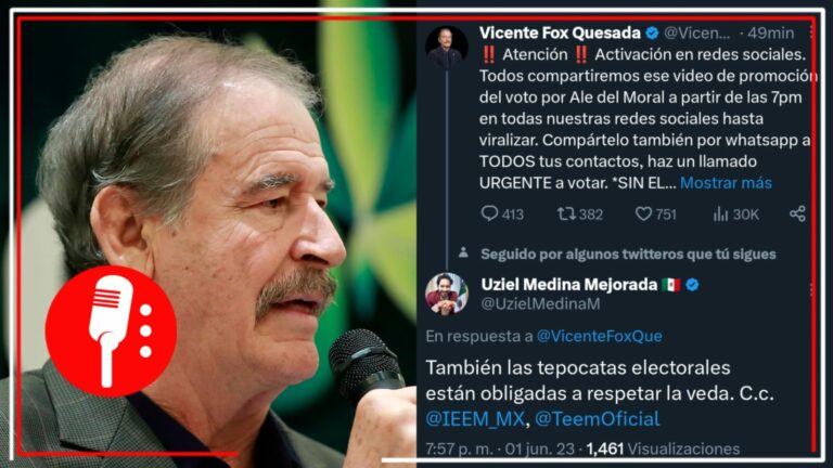 En veda electoral, Vicente Fox llama a votar por Alejandra del Moral; usuarios explotan contra el panista