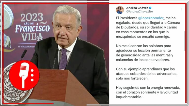 AMLO se solidariza con Andrea Chávez luego de ser atacada por periodista de la oposición (VIDEO)